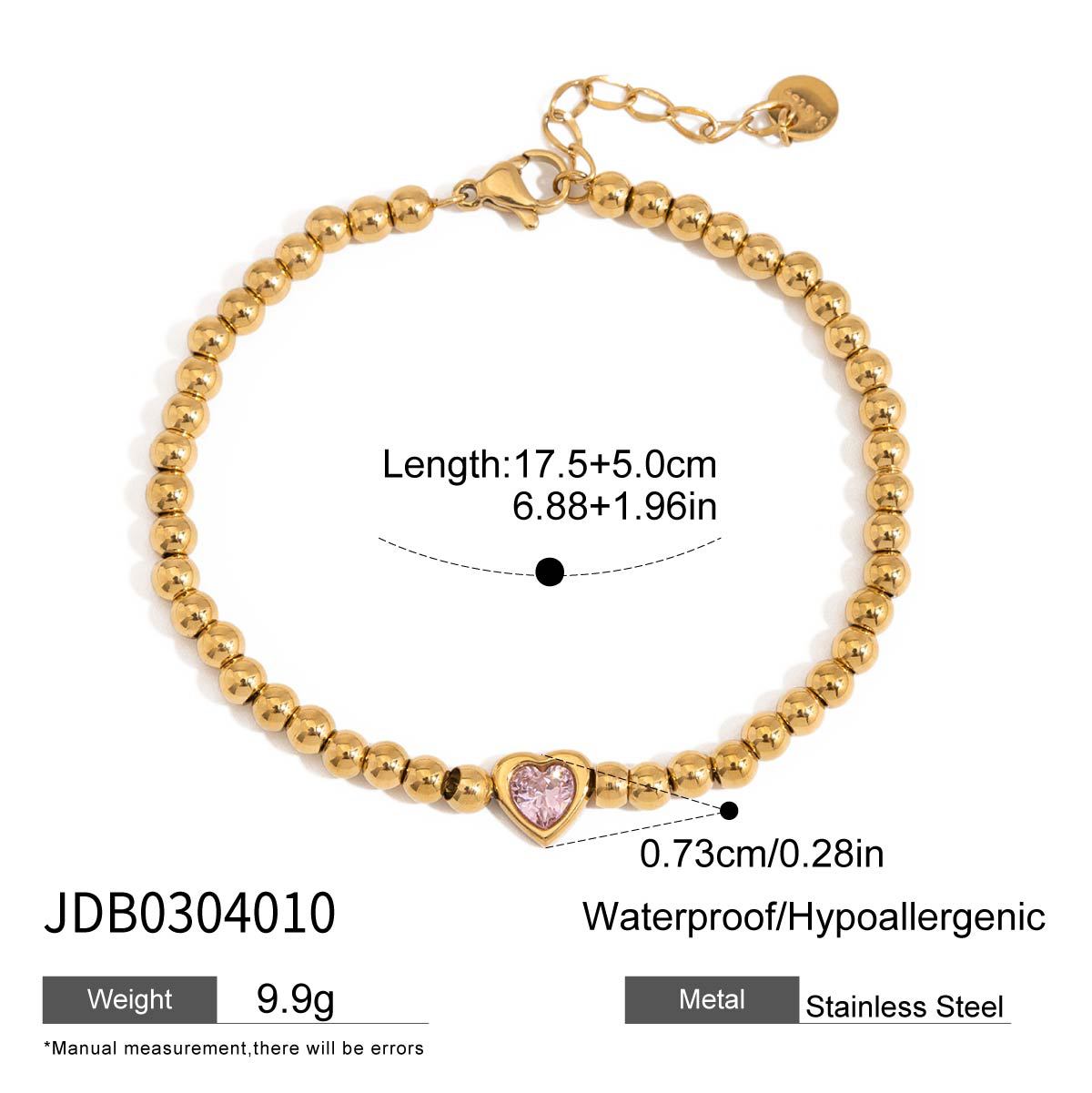 Bold and elegant, the European & American Stainless Steel Zircon Bracelet.