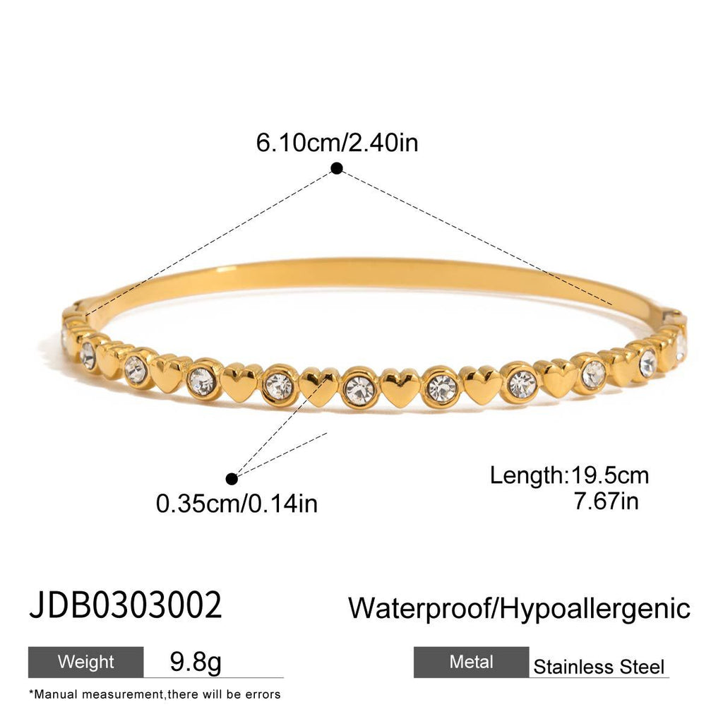Audaz y elegante, la pulsera de circonita de acero inoxidable estilo europeo y americano.