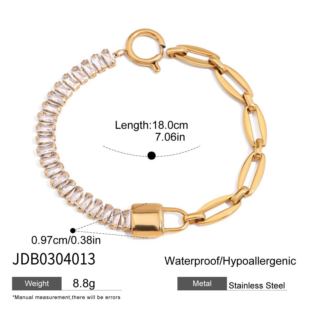 Bold and elegant, the European & American Stainless Steel Zircon Bracelet.